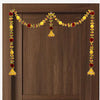 Jumka Doorway Flower toran, Hanging Golden Yellow Toran for Main Door Entrance, Reusable Thoran for Mandir & Living Room Dcor, Bandarwal for Festival Decoration (20x42 inch)