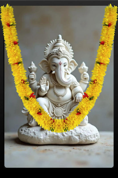 Garland for Photo Frame, Artificial Garland for Decoration,God Idol, Festivals, Home Decor, Varalakshmi, Diwali,Ugadi, Sankranti,Diwali Navaratri & Wedding (Yellow)
