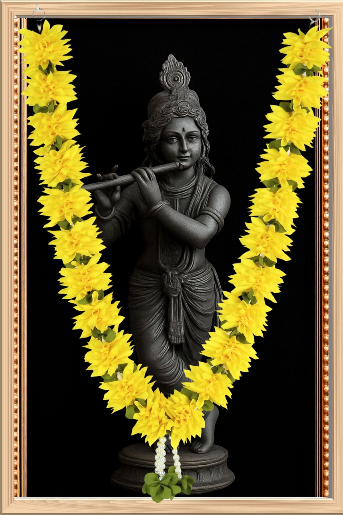 Artificial Garland for Home Decoration, 40 Inches Handcrafted Artificial Rose Flower Garland for Sankranti Ugadi Varamahalakshmi Wedding Event, Diwali & Navaratri Festivals (Yellow)