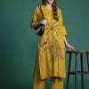 Dhiyona IE Floral Embroidered Pure Cotton Kurta with Trousers & Dupatta