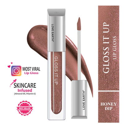 Love Earth Lip Gloss High Shine And Glossy Finish - Honey Dip