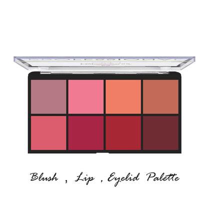 Love Earth multipot lip and cheek tint in a compact container, showing the product's packaging and vibrant color.