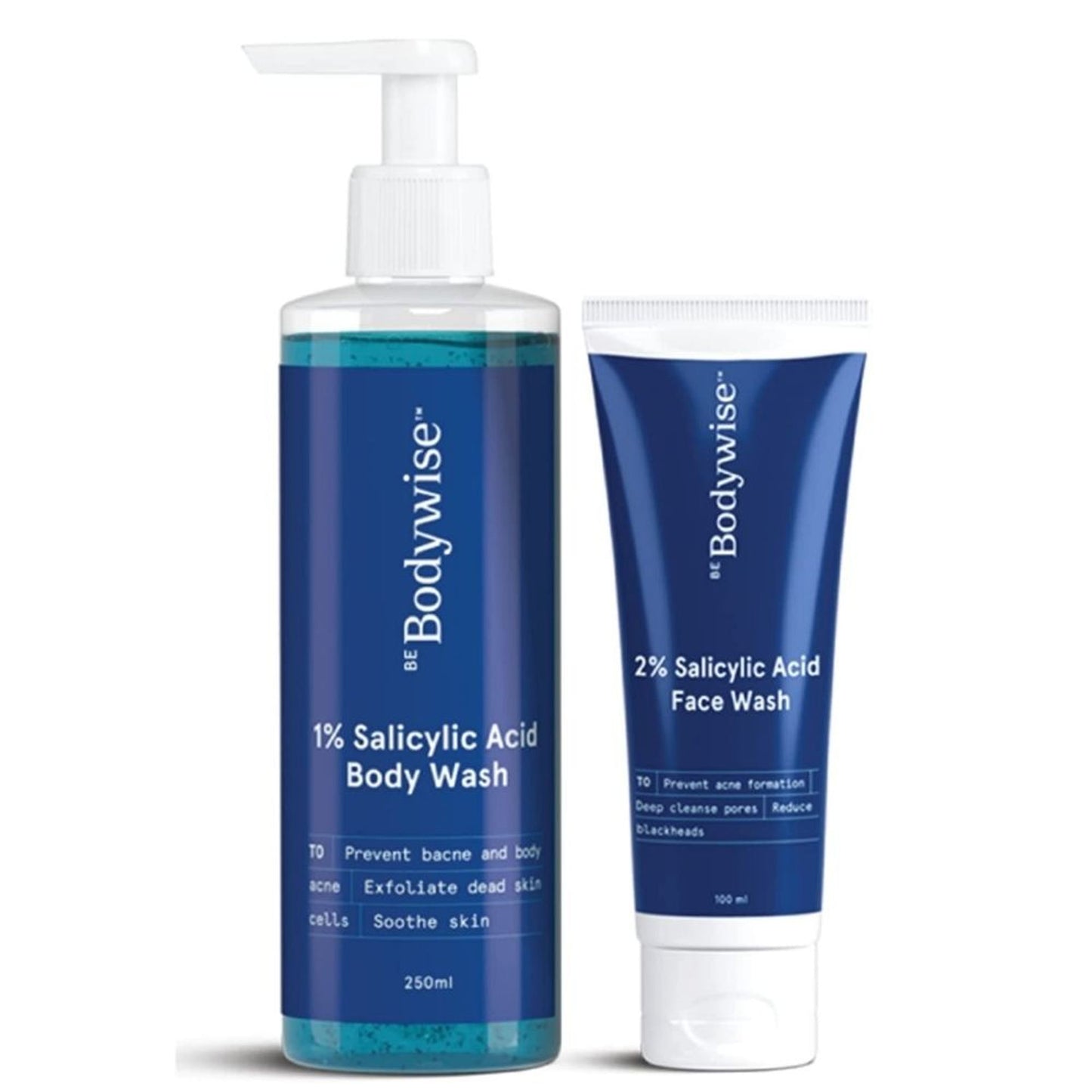 Be Bodywise Face & Body Acne Kit (1% Salicylic Acid Body Wash + Anti Acne Face Wash)