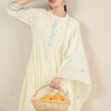 Dhiyona IE Women Solid Embroidered Cotton Kurta with Trousers & Dupatta