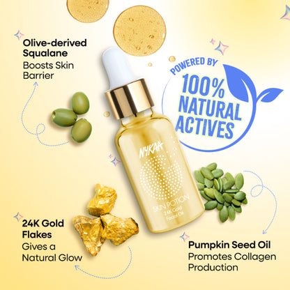 Nykaa Naturals Skin Potion 24K Gold Collagen Boosting Face Oil Serum with Squalene