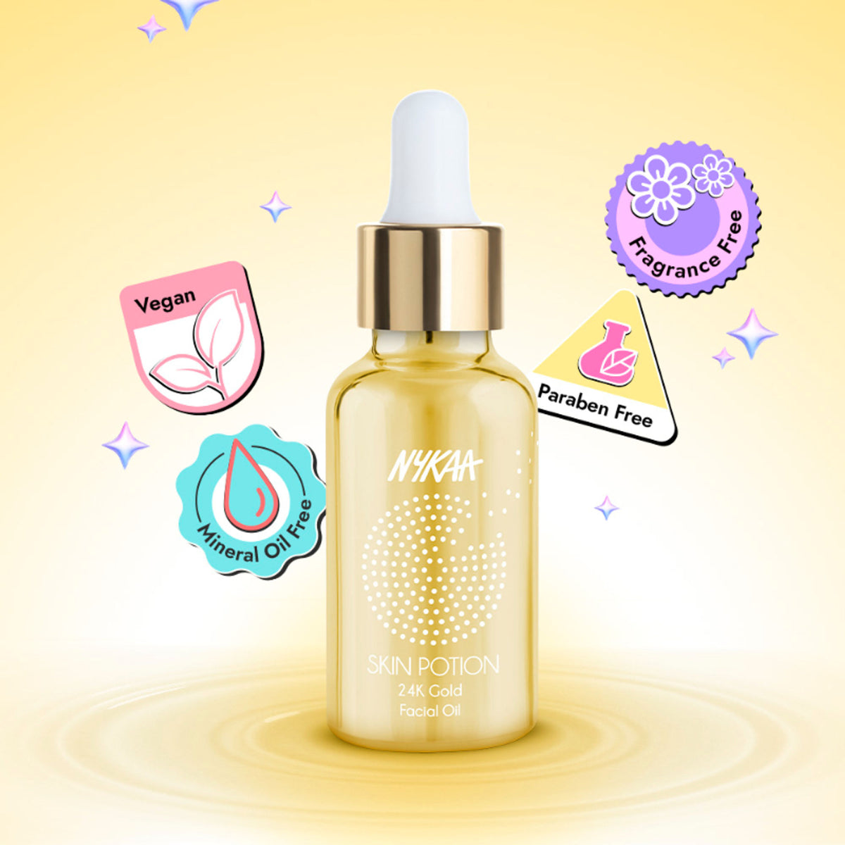 Nykaa Naturals Skin Potion 24K Gold Collagen Boosting Face Oil Serum with Squalene