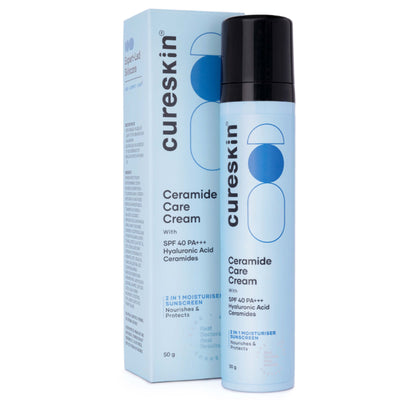 Cureskin Ceramide Care Cream SPF 40 PA+++ Anti-Aging & Skin Barrier Strengthening Moisturiser