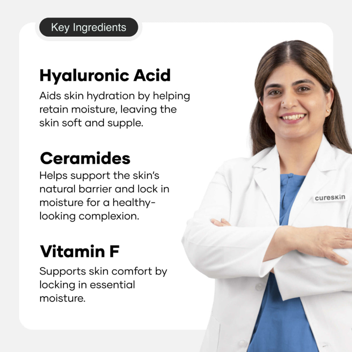 Cureskin Ceramide Care Cream SPF 40 PA+++ moisturizer with anti-aging and skin barrier strengthening properties, shown in the image.