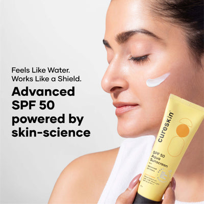 Cureskin SPF 50 Aqua Sunscreen with Advanced UV Filters, SPF 50 & PA+++ - Pack of 1