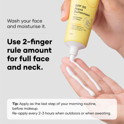 Cureskin SPF 50 Aqua Sunscreen with Advanced UV Filters, SPF 50 & PA+++ - Pack of 1