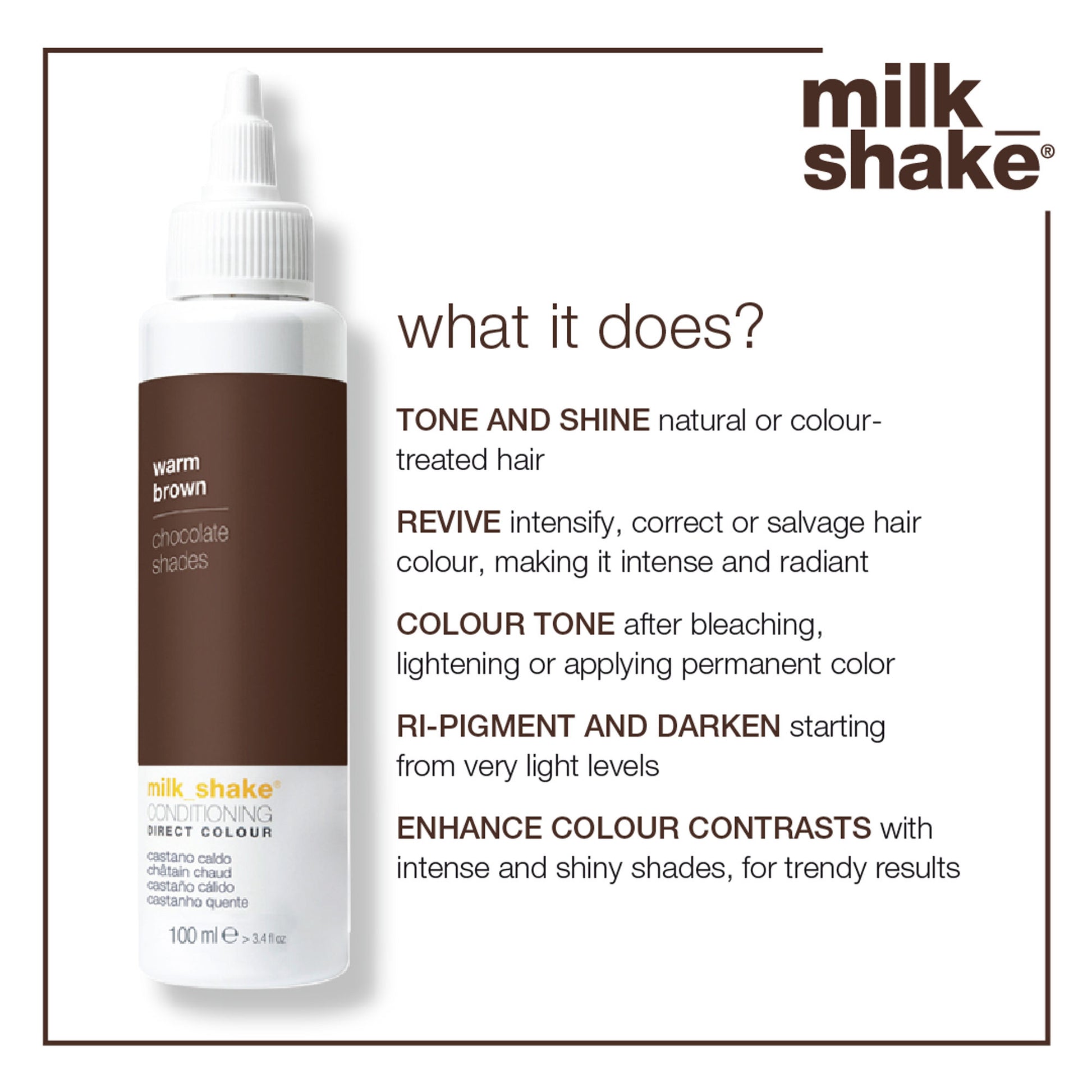 Milkshake Ammonia Free Conditioning Direct Color - Warm Brown