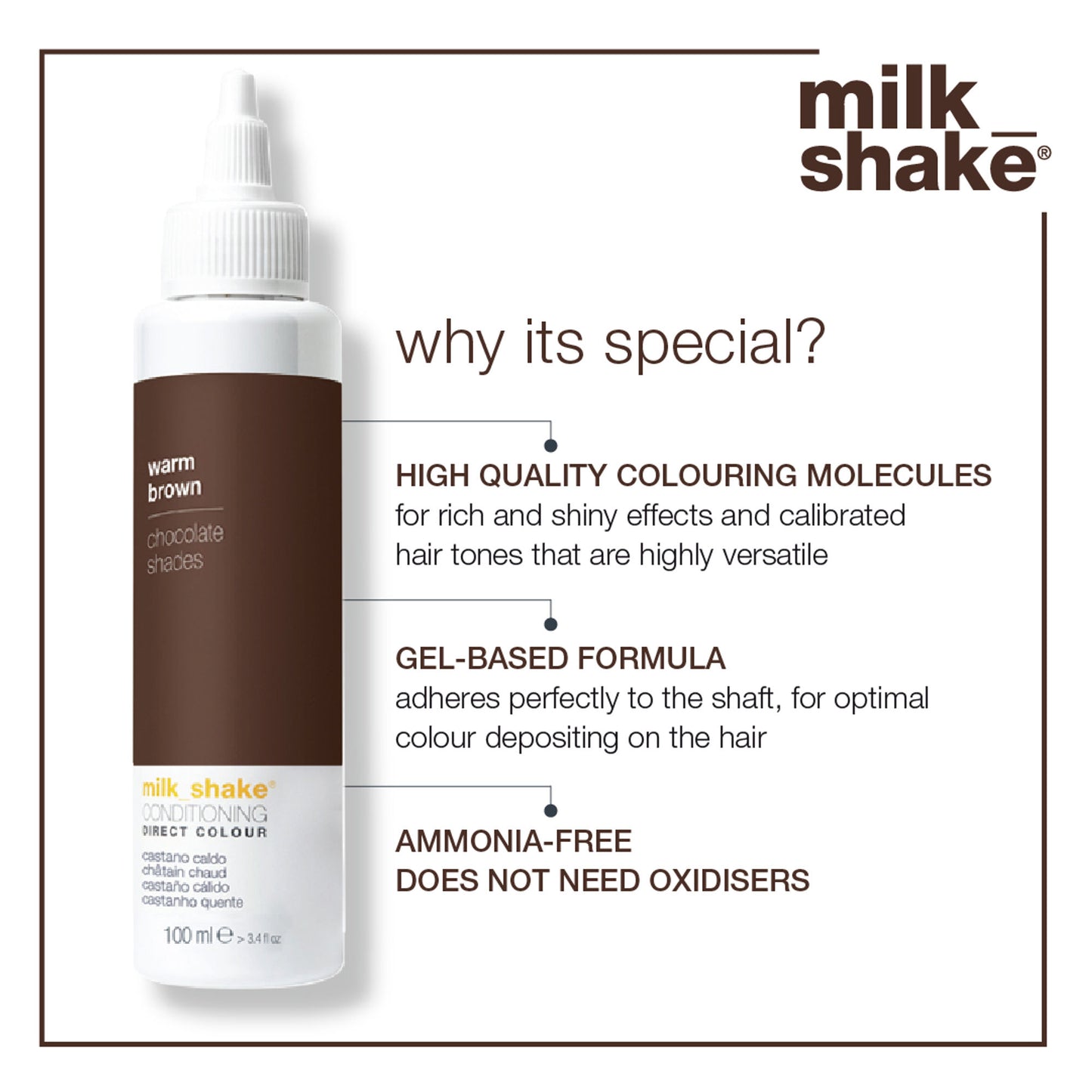 Milkshake Ammonia Free Conditioning Direct Color - Warm Brown