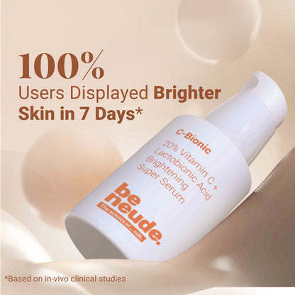 Be Neude 20% Vitamin C and Lactobionic Acid Brightening Serum with Glutathione and Ferulic