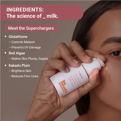 Be Neude 20% Vitamin C and Lactobionic Acid Brightening Serum with Glutathione and Ferulic