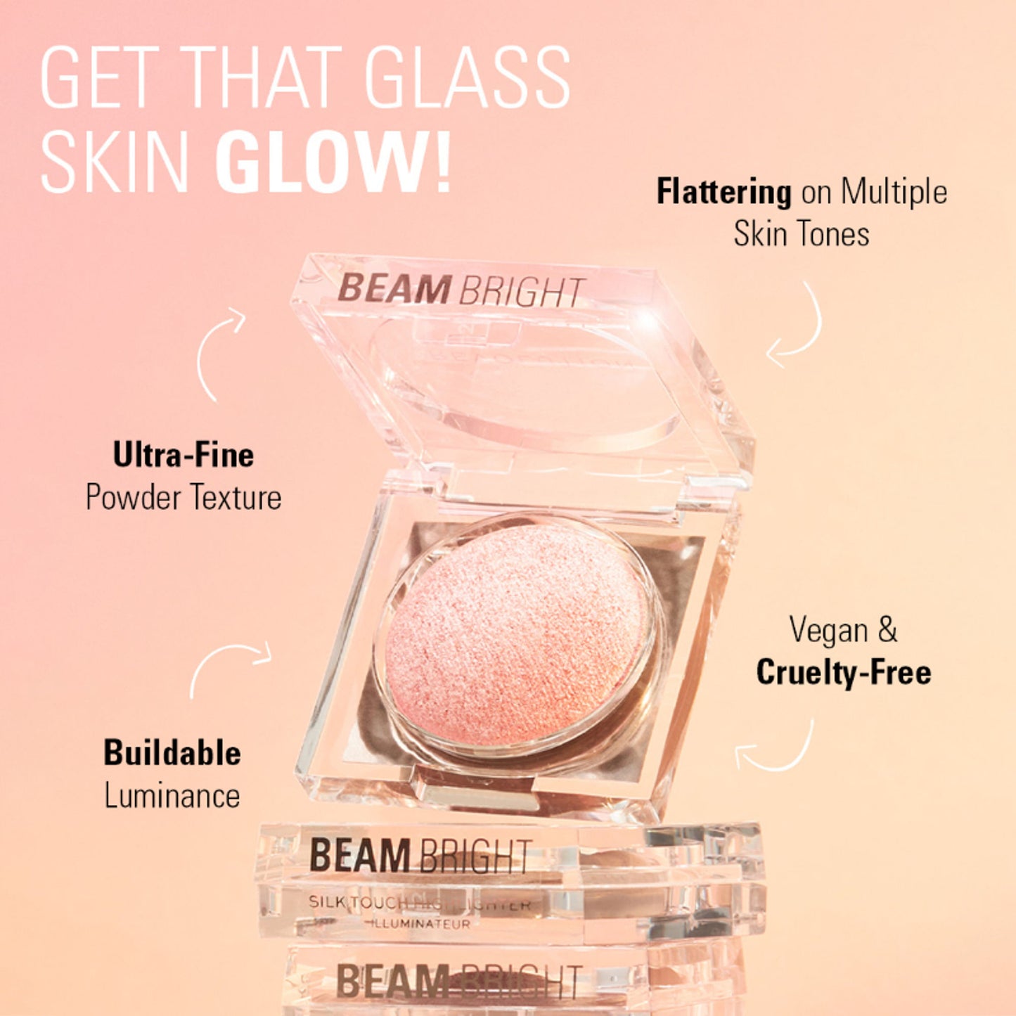 Makeup Revolution Beam Bright Highlighter - Rose Lustre