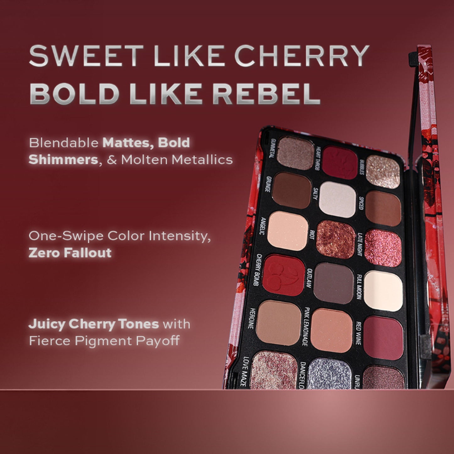 Makeup Revolution Forever Flawless Palette - Cherry Rebel Red