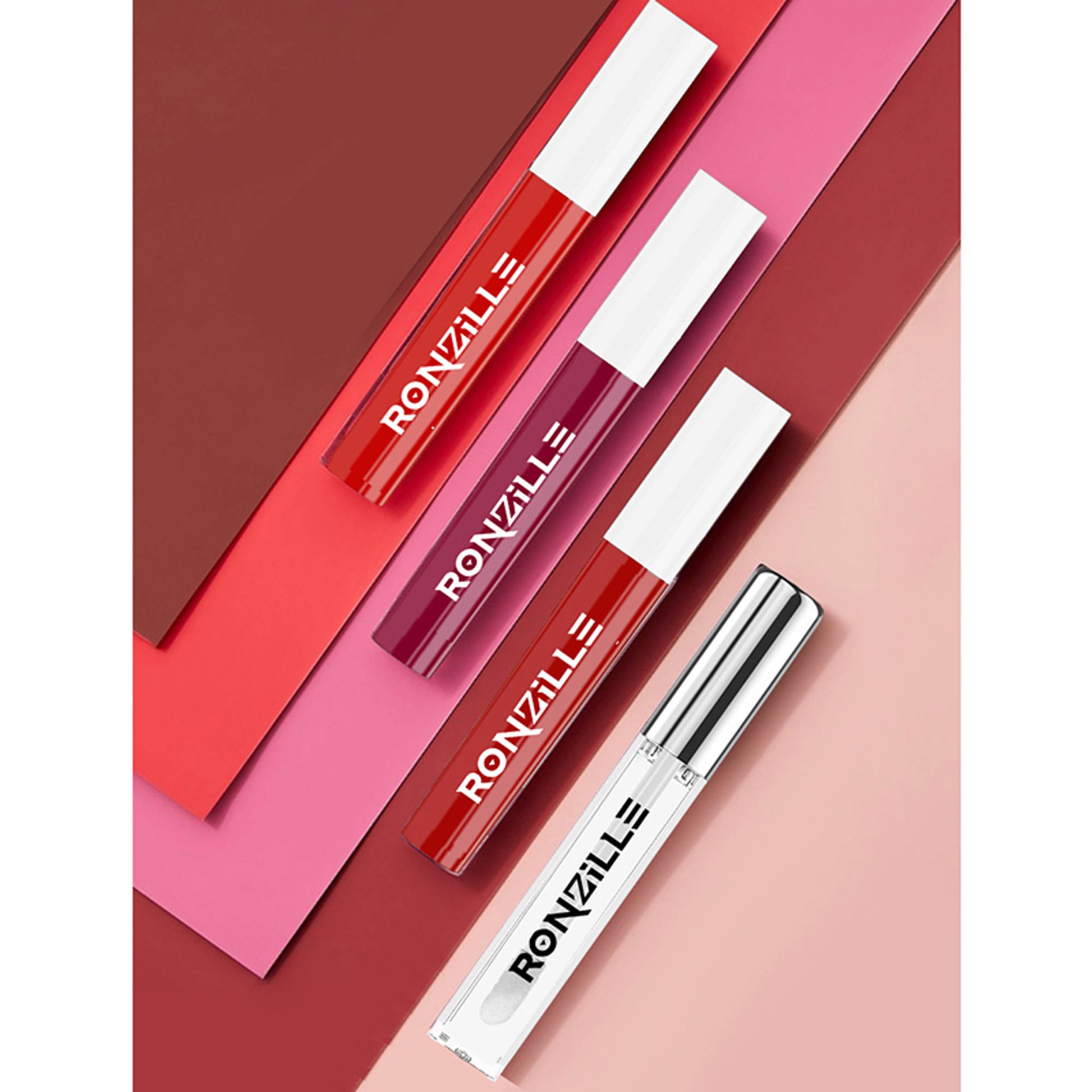 Ronzille Non Transfer Matte Liquid Lipstick Plus Lip Gloss Reds And Maroons Pack Of 4