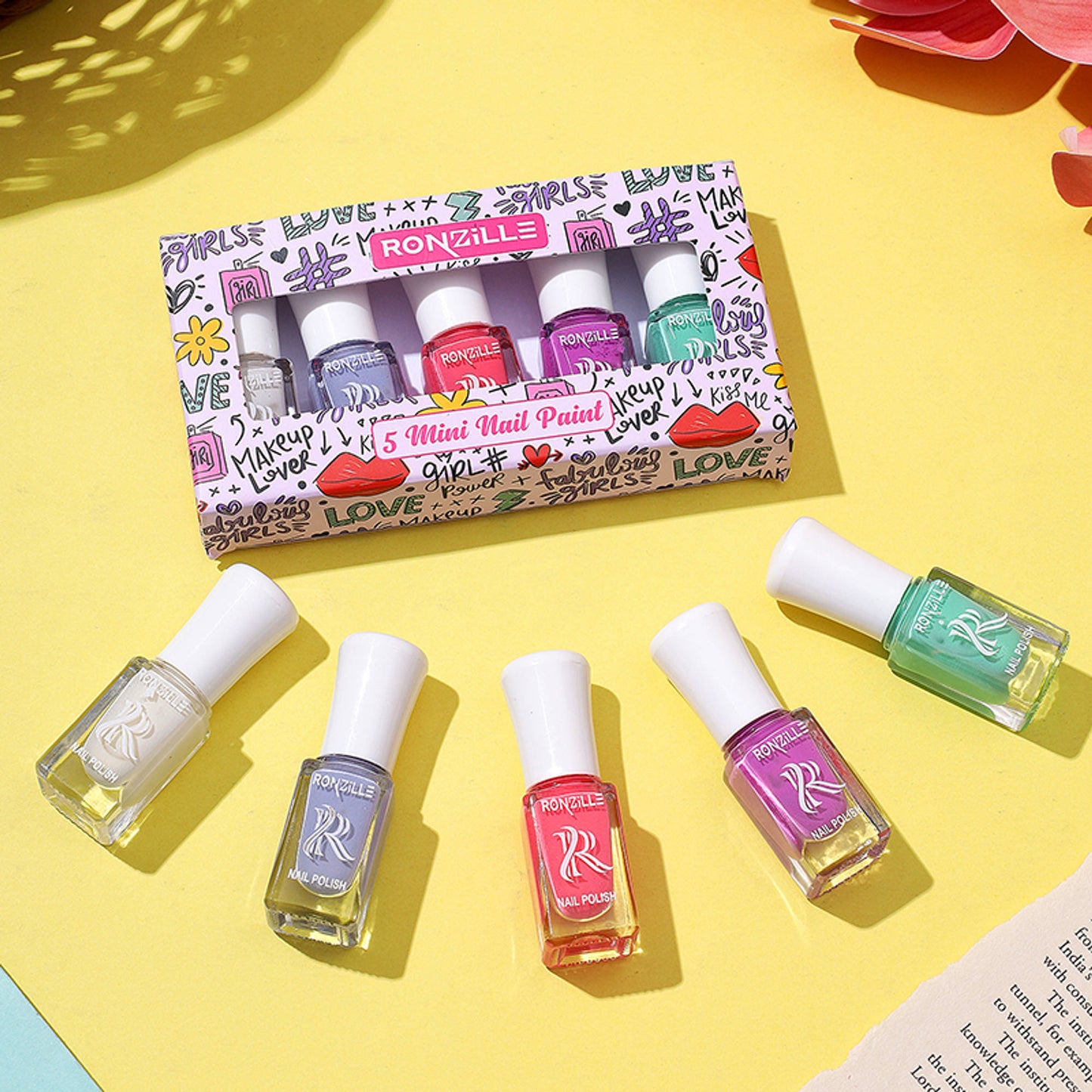 Ronzille Set Of 5 Mini Nail Paint Kit - Pastel Edition