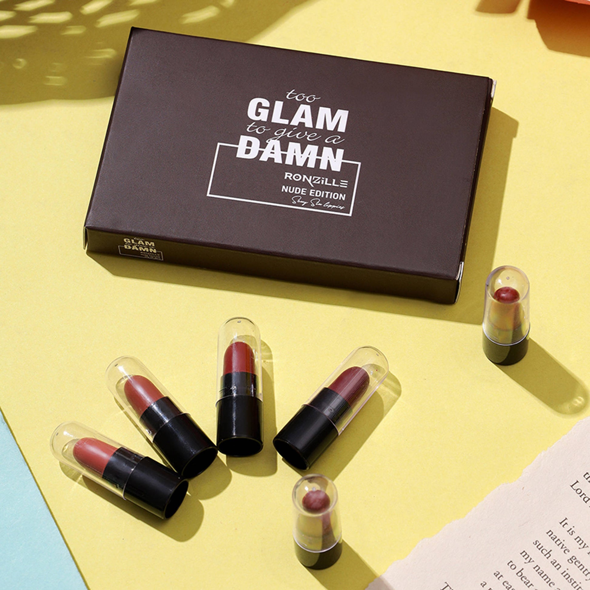 Ronzille Too Glam To Give A Damn Bullet Lipstick Set Of 6 - Nude Edition