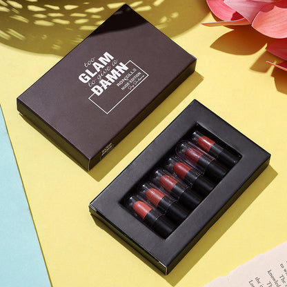 Ronzille Too Glam To Give A Damn Bullet Lipstick Set Of 6 - Nude Edition