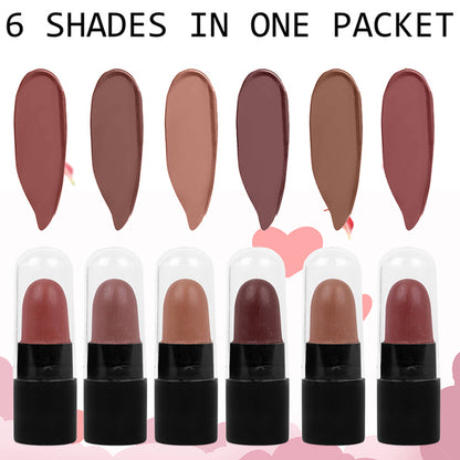 Ronzille Too Glam To Give A Damn Bullet Lipstick Set Of 6 - Nude Edition