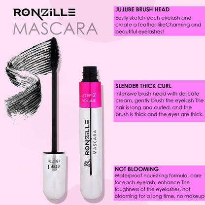 Ronzille Waterproof And Smudgeproof Two In One Mascara