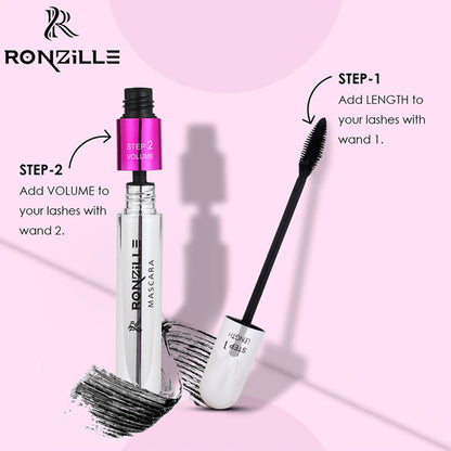 Ronzille Waterproof And Smudgeproof Two In One Mascara