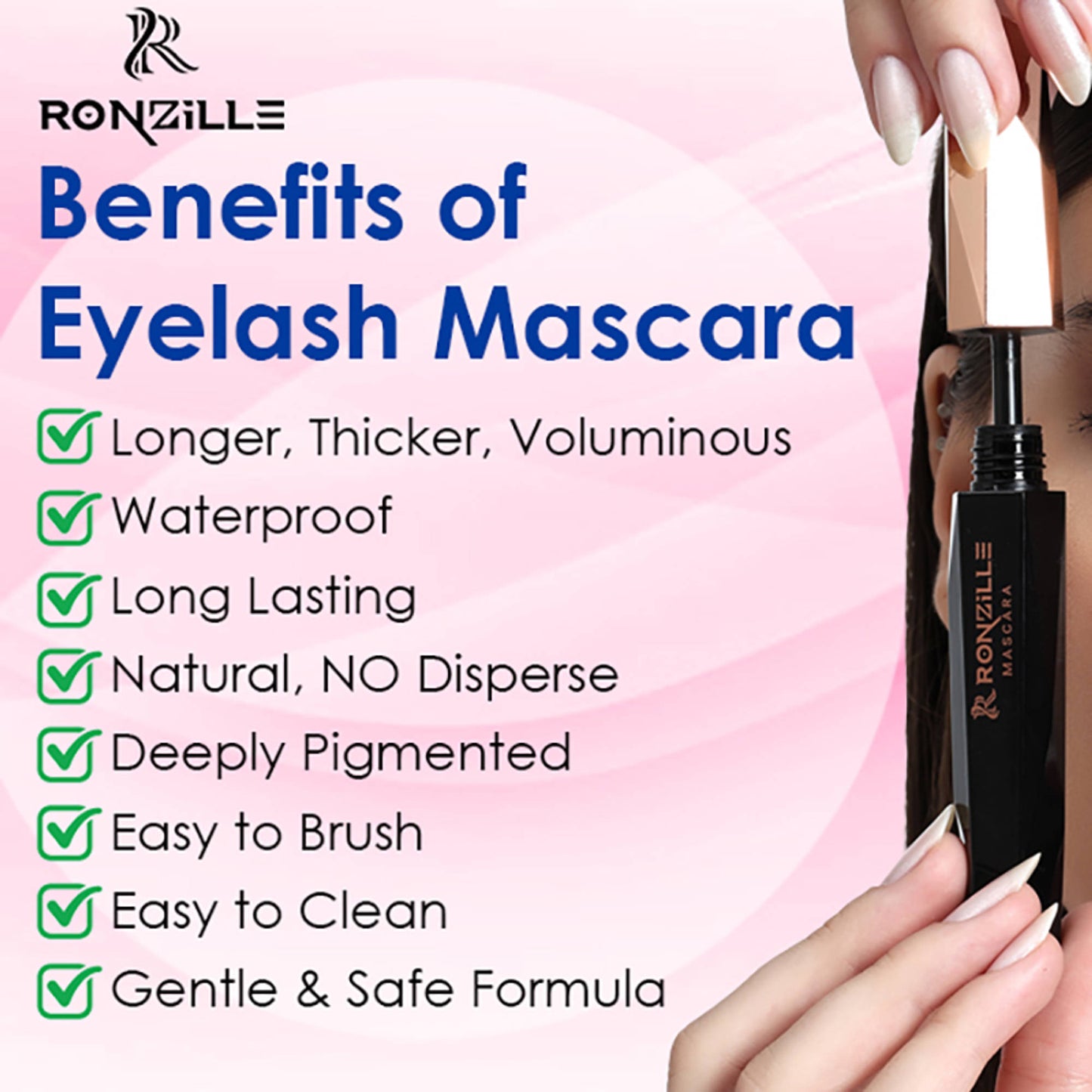 Ronzille Waterproof And Smudgeproof Diamond Mascara