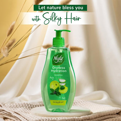 Nyle Naturals Silky & Smooth Anti Hairfall Shampoo with Goodness Of Tulsi & Amla