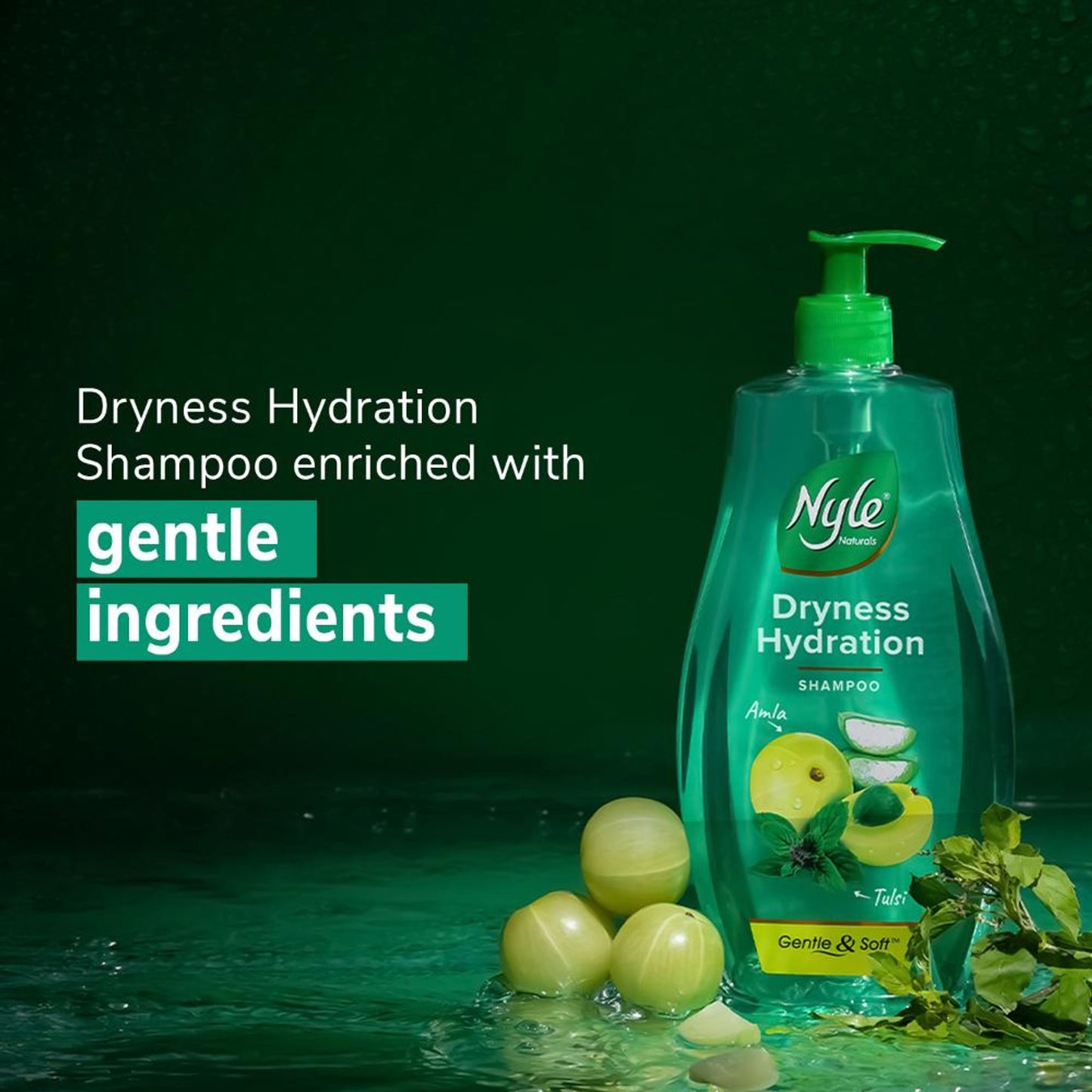 Nyle Naturals Silky & Smooth Anti Hairfall Shampoo with Goodness Of Tulsi & Amla