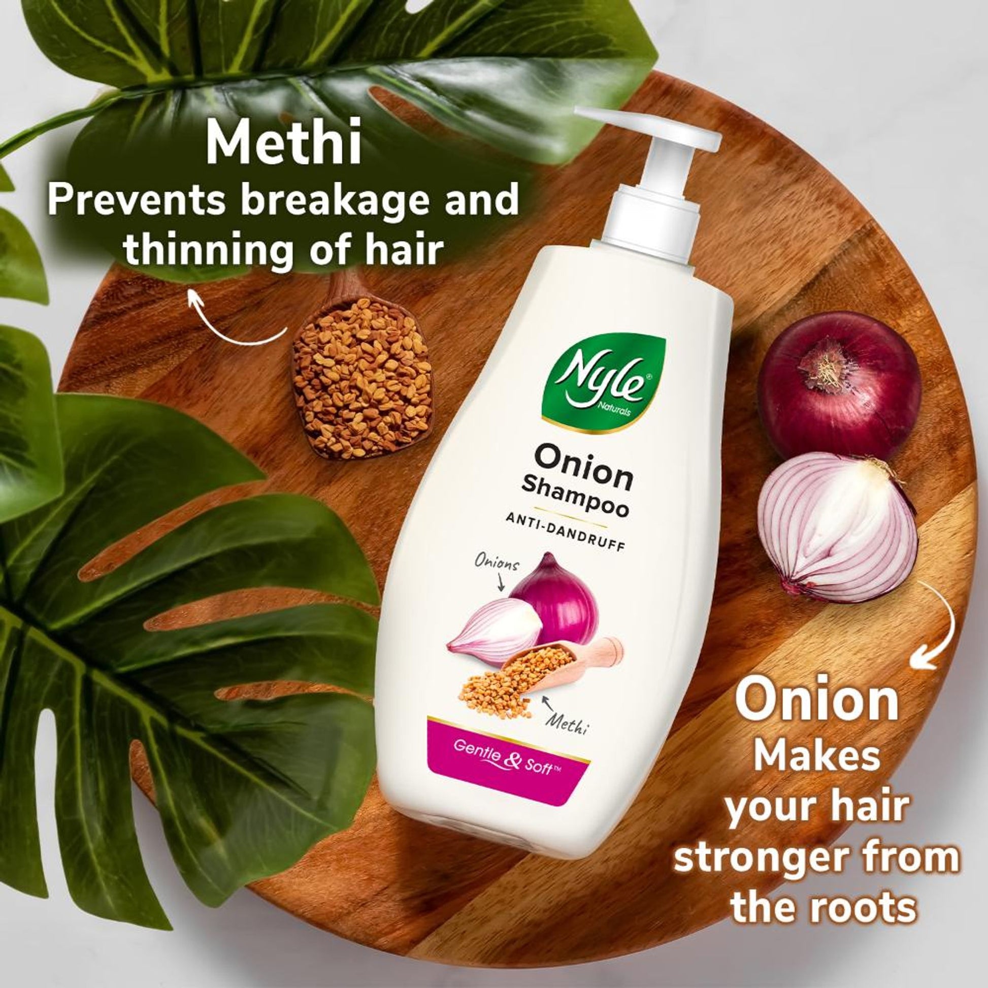 Nyle Naturals Anti Dandruff Shampoo with Goodness Of Onion & Methi