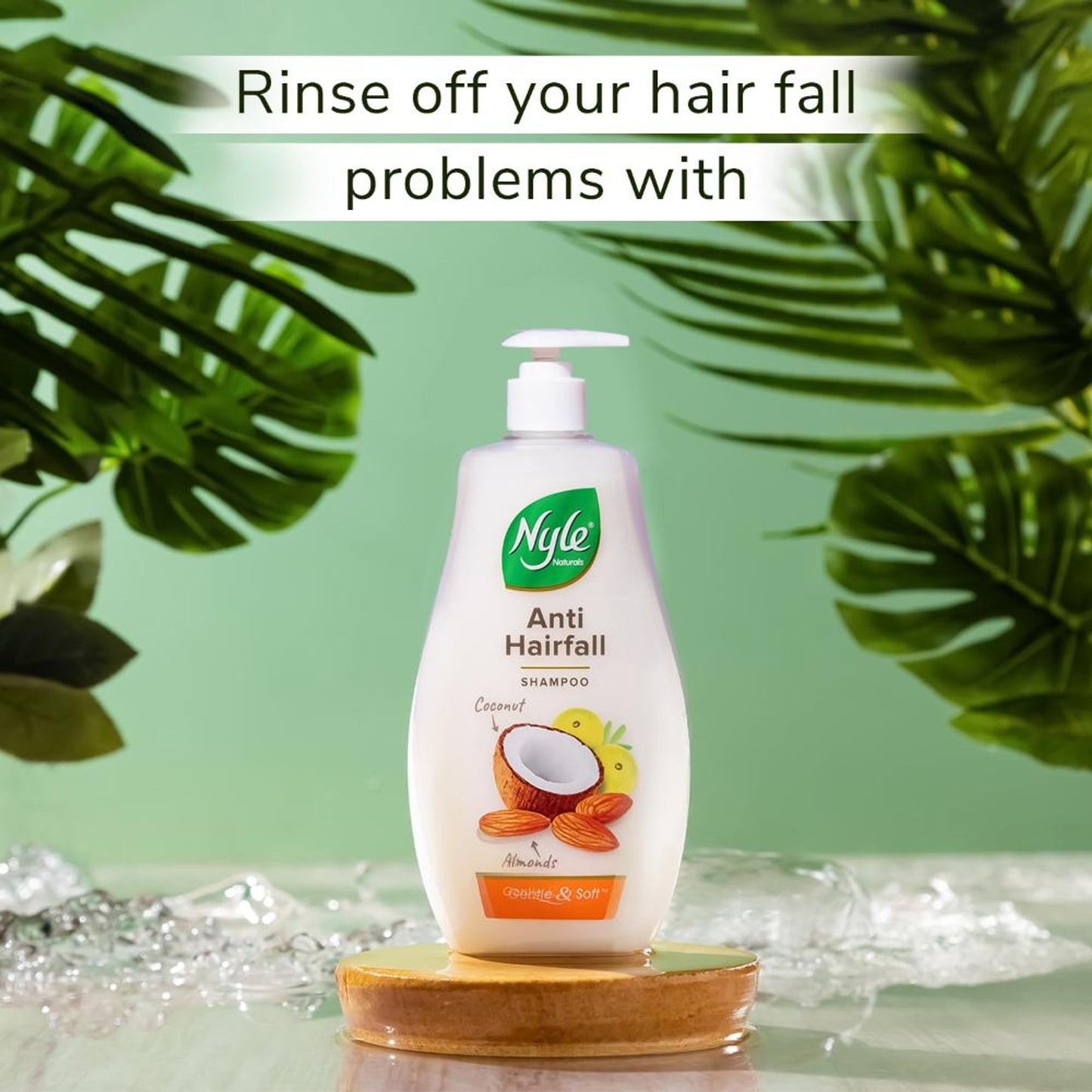 Nyle Naturals Anti-Hairfall Shampoo, With Coconut Milk, Badam and Amla, Gental & Soft
