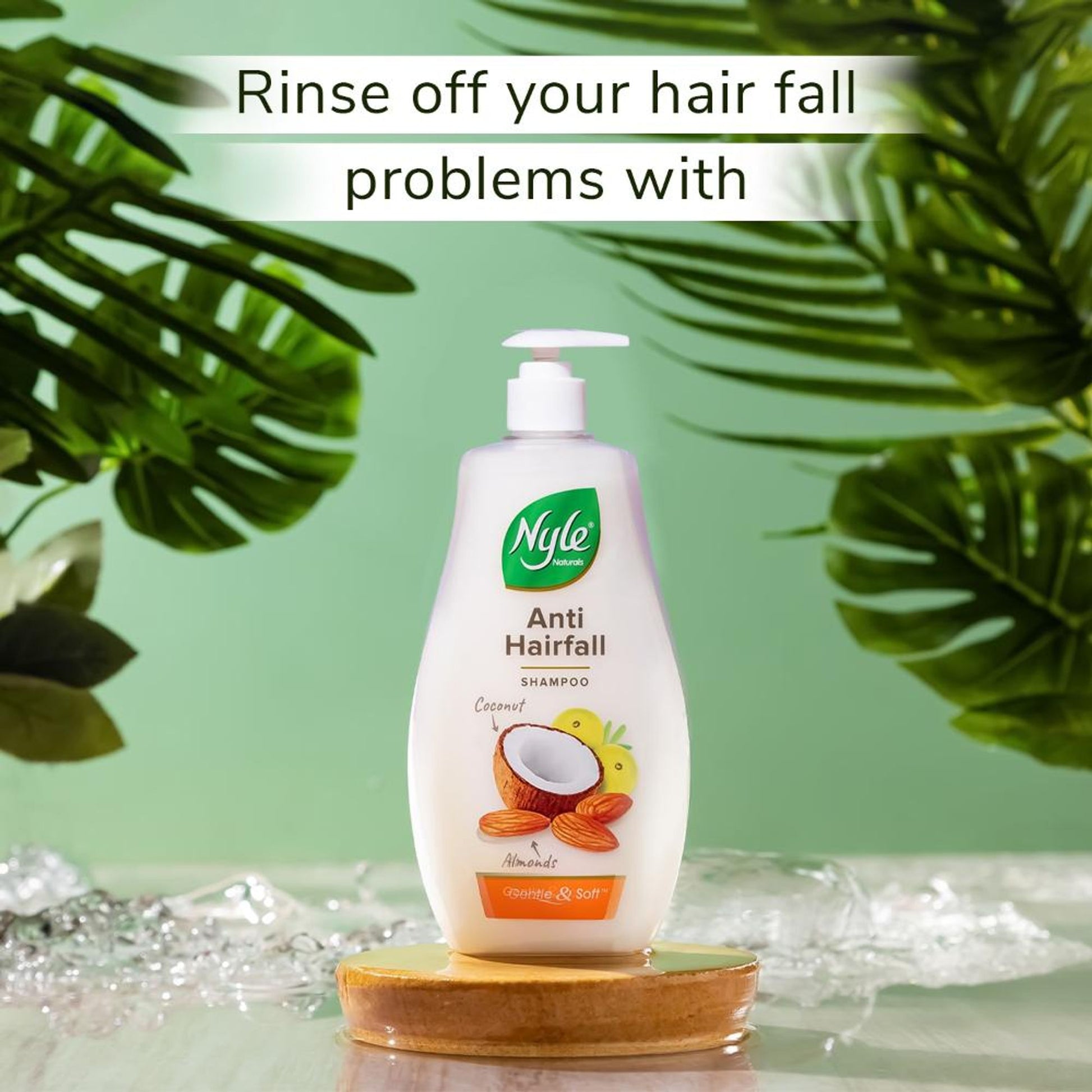 Nyle Naturals Anti-Hairfall Shampoo, With Coconut Milk, Badam and Amla, Gental & Soft