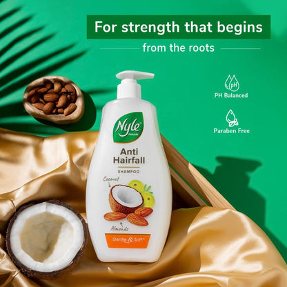 Nyle Naturals Anti-Hairfall Shampoo, With Coconut Milk, Badam and Amla, Gental & Soft