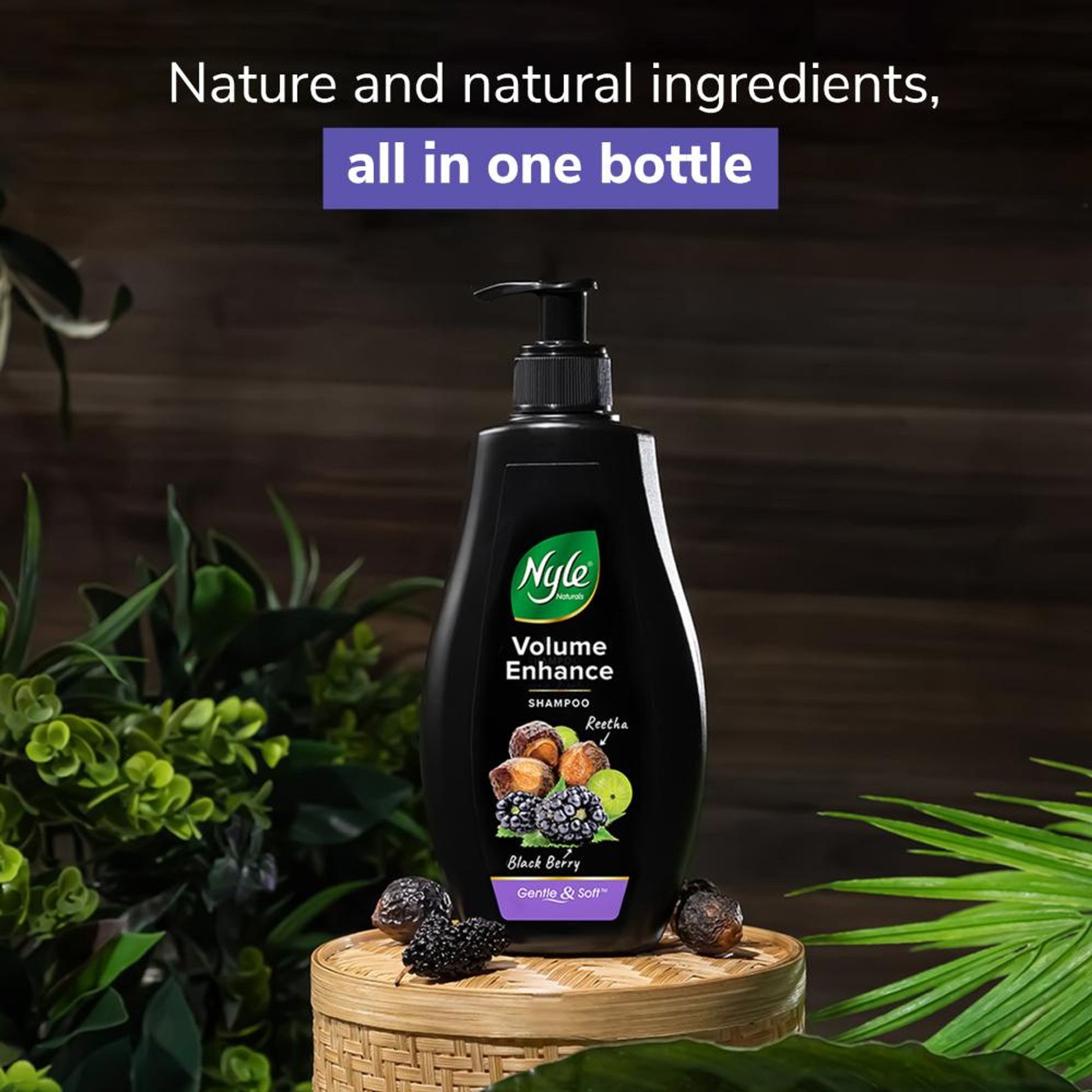 Nyle Naturals Volume Enhance Shampoo with Goodness Of Reetha & Blackberry