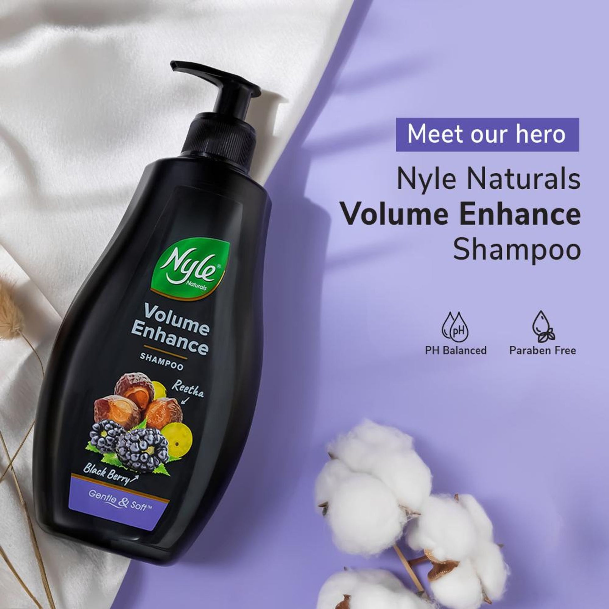 Nyle Naturals Volume Enhance Shampoo with Goodness Of Reetha & Blackberry