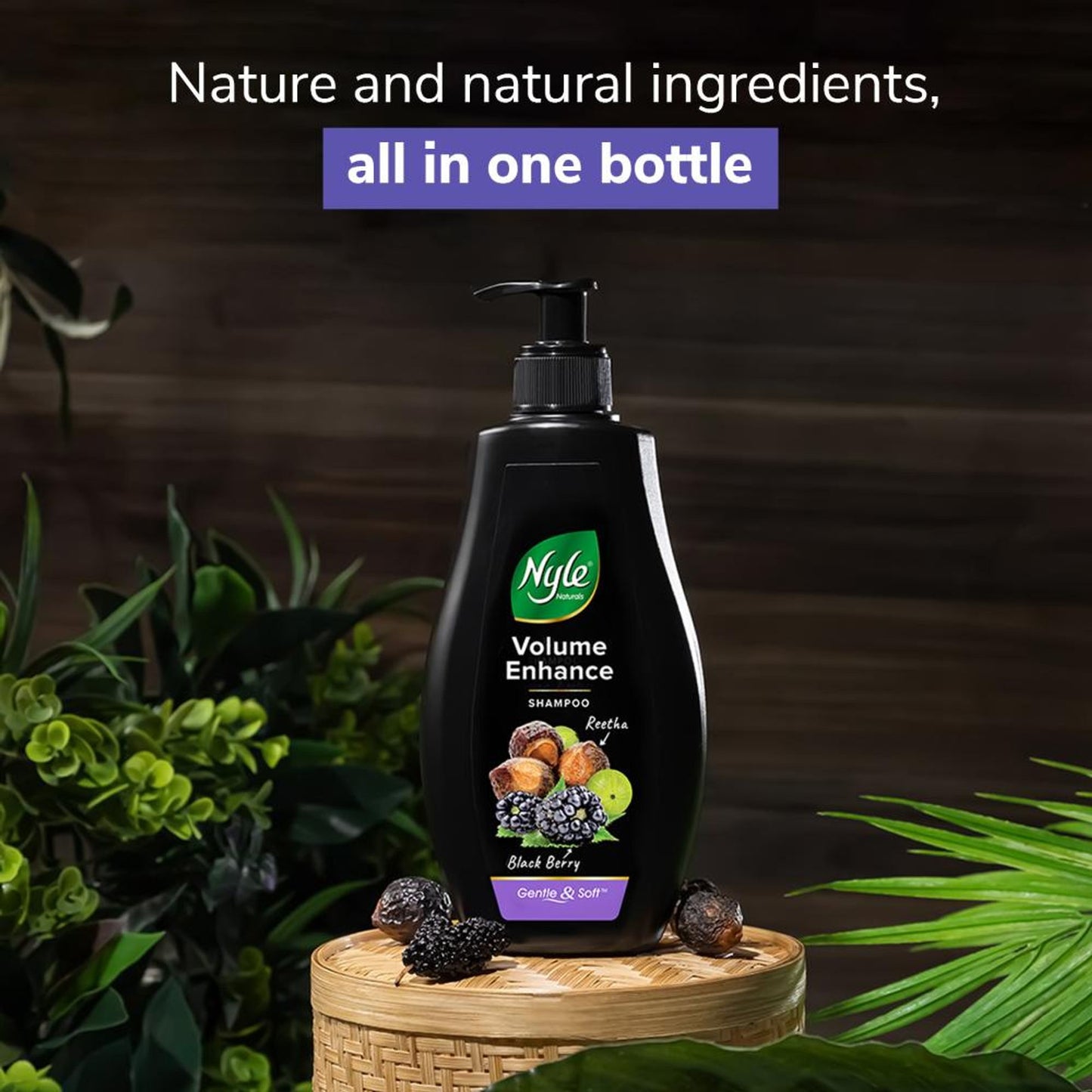 Nyle Naturals Volume Enhance Shampoo with Goodness Of Reetha & Blackberry