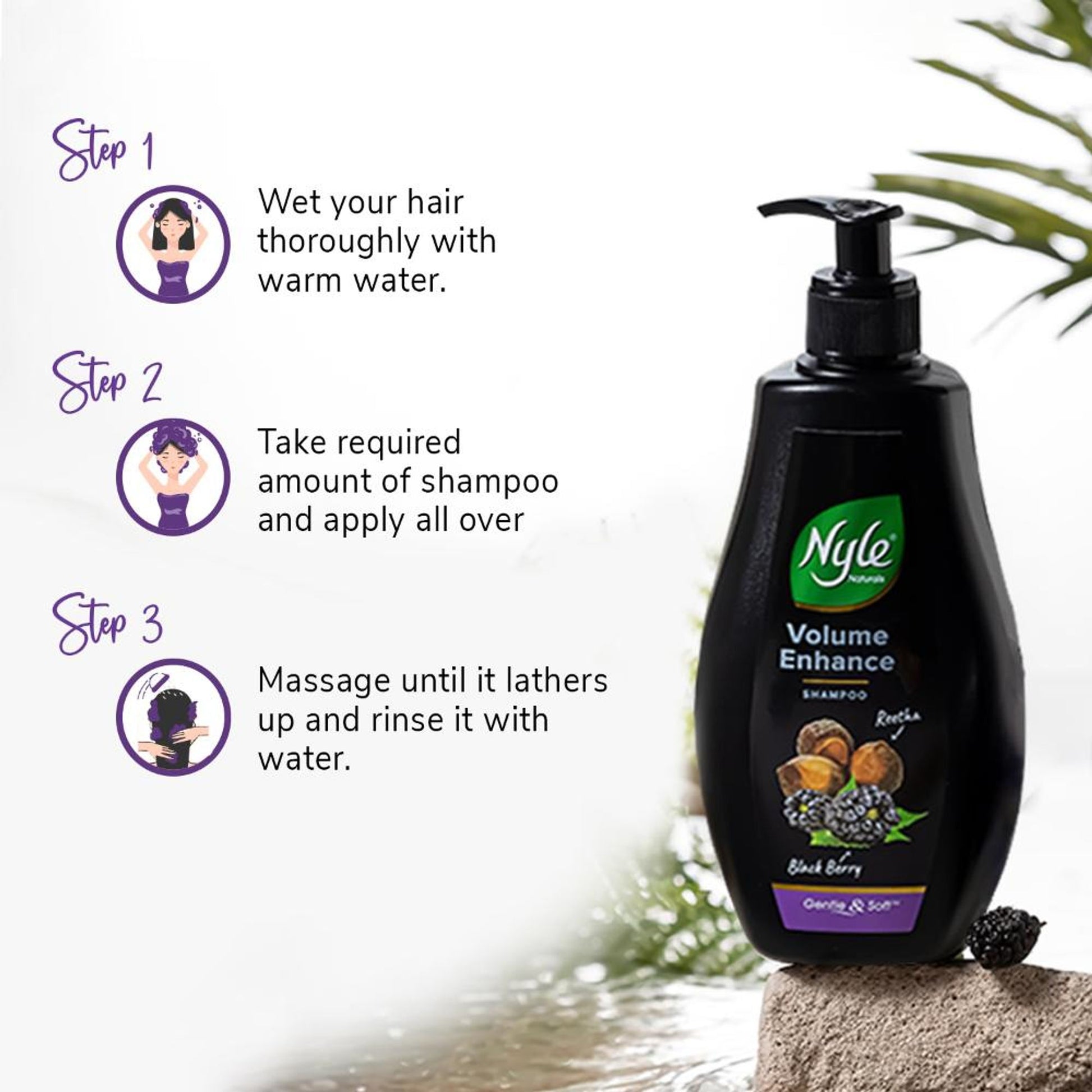 Nyle Naturals Volume Enhance Shampoo with Goodness Of Reetha & Blackberry