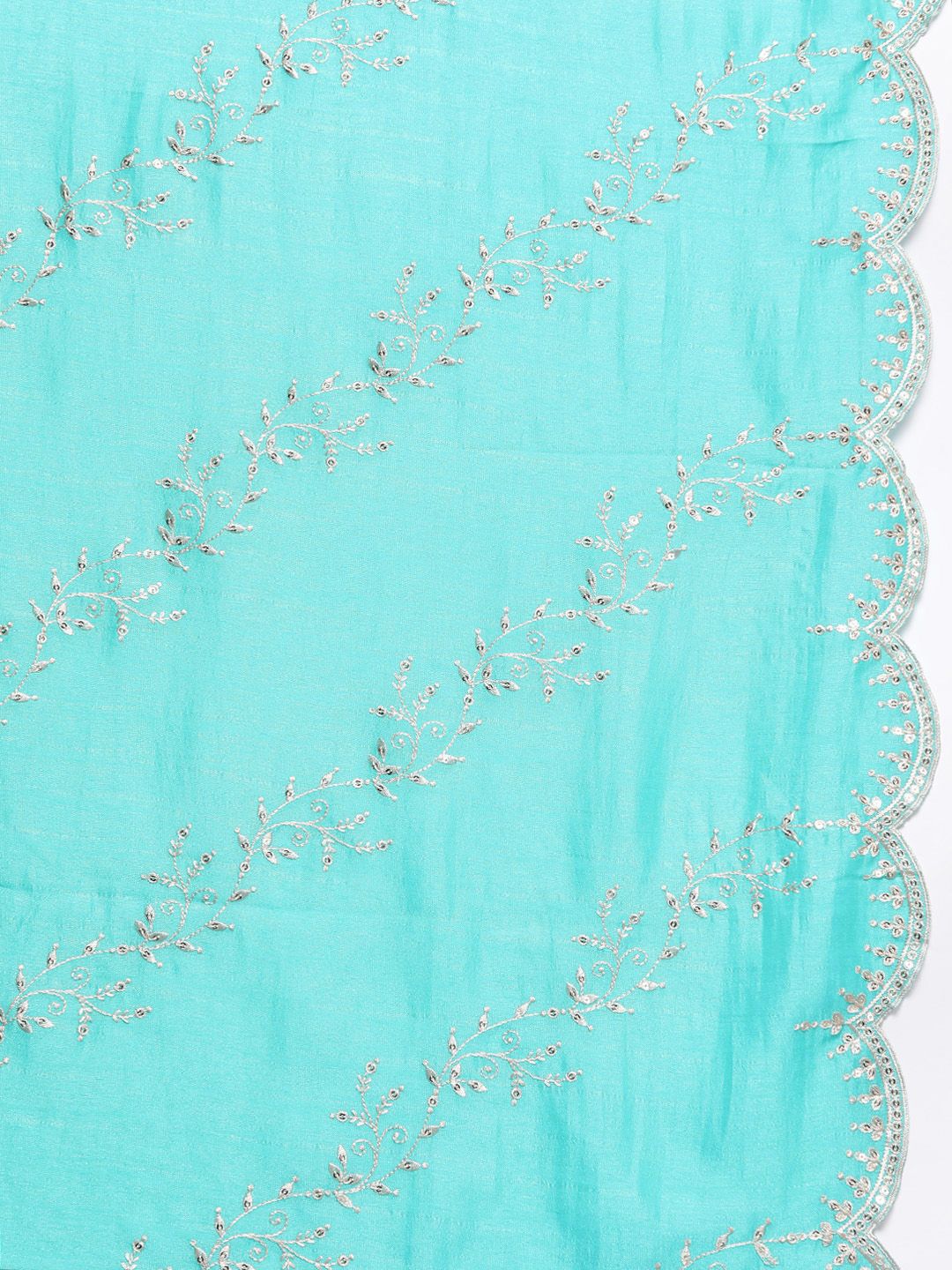 Indyancart IE Ethnic Motifs Embroidered Sequinned Kurta with Trousers & Dupatta