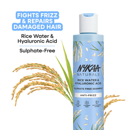 Nykaa Naturals Anti-Dandruff Sulphate-Free Shampoo With Apple Cider Vinegar, Ginger & Tea Tree Oil - Rice Water And Hyaluronic Acid