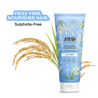 Nykaa Naturals Fermented Rice Water & Hyaluronic Acid Sulphate-Free Conditioner for Frizz-Free Hair - Rice Water Hyaluronic Acid