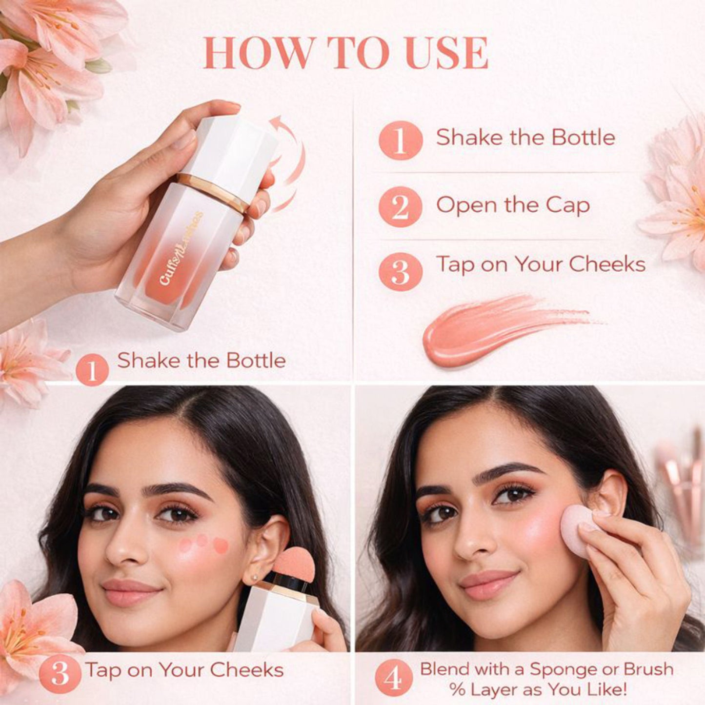 CUFFS N LASHES After Glow Liquid Blush - 01 Peaches