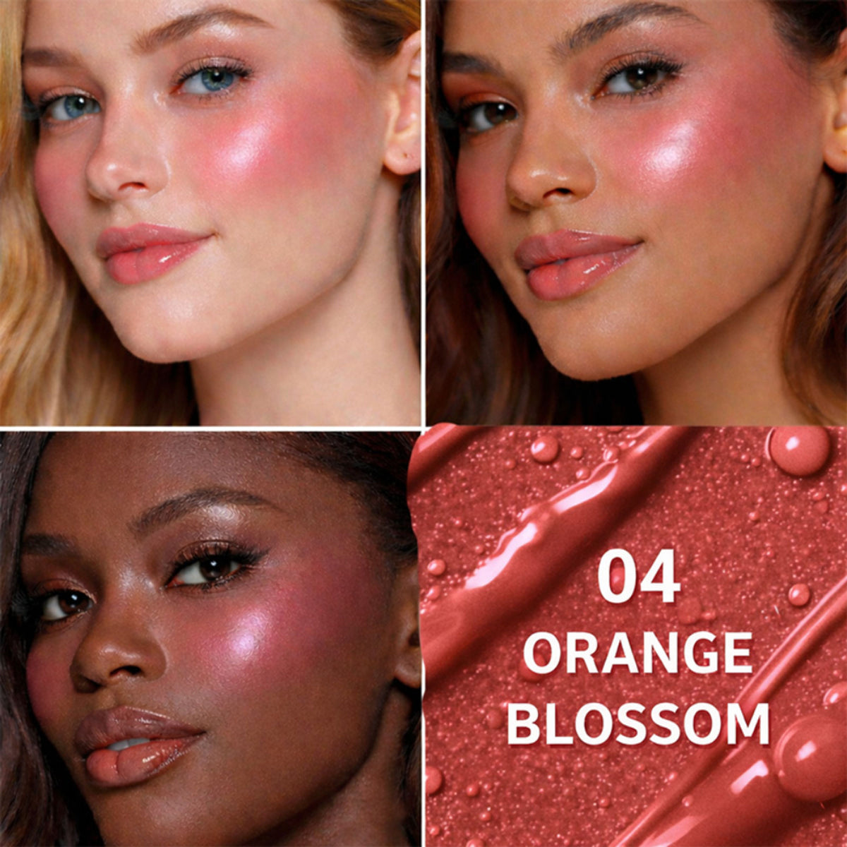 CUFFS N LASHES After Glow Liquid Blush in Rosewood, a close-up of the blush bottle with the product label visible.