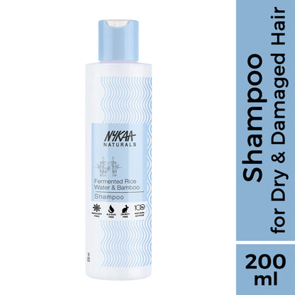 Nykaa Naturals Anti-Dandruff Sulphate-Free Shampoo With Apple Cider Vinegar, Ginger & Tea Tree Oil - Rice Water And Bamboo