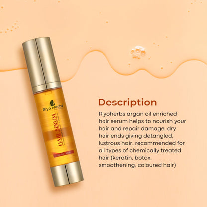 Riyo Herbs Hair Serum with Argan Oil & Jojoba Oil Infused for Natural silky Hair