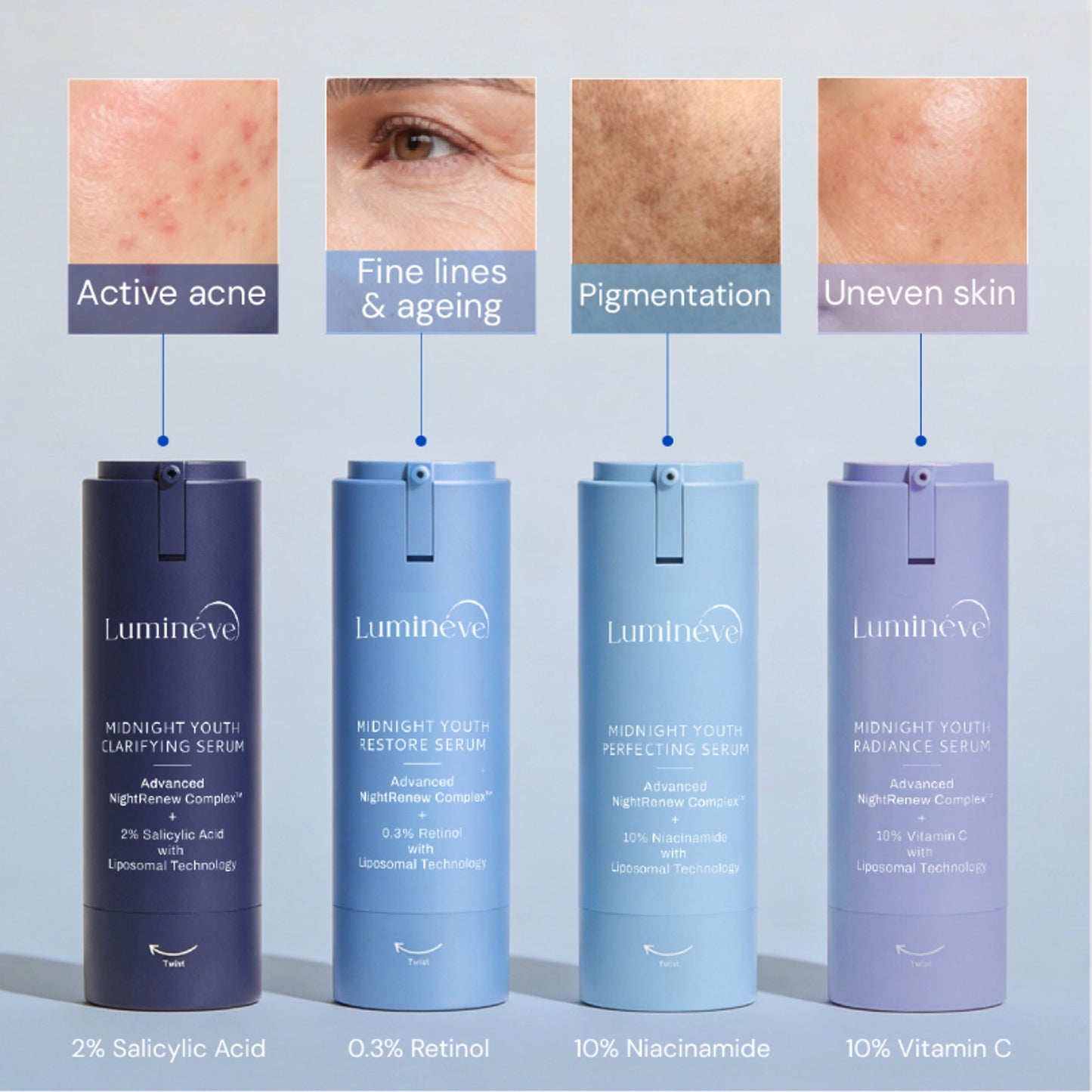Lumineve 10% Vitamin C & Collagen Face Serum with Peptide+ Ferulic Acid, Pigmentation & Bright Skin