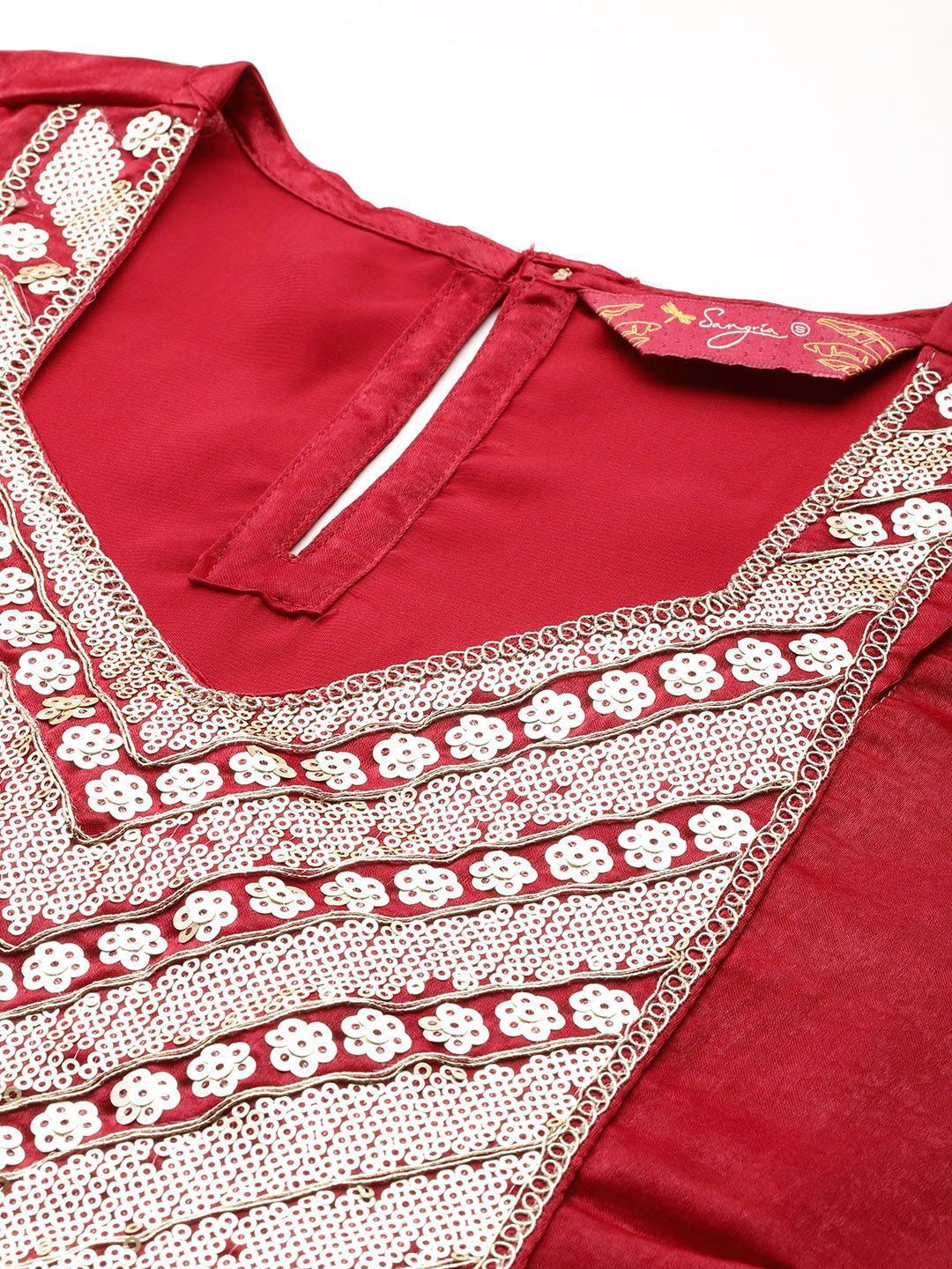 Indyancart SN Women's Velvet Finish Embellished Kurta Set