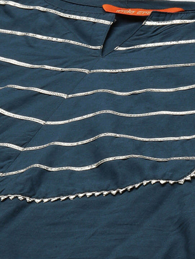 Dhiyona IE Women Gotta Patti Pure Cotton Kurta With Palazzos & Dupatta