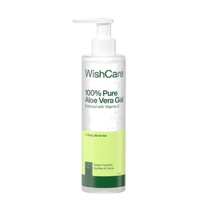 WishCare Pure & Natural Aloe Vera Gel for Face & Hair- Hydrates, Moisturizes & Soothes Skin