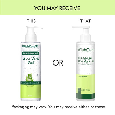 WishCare Pure & Natural Aloe Vera Gel for Face & Hair- Hydrates, Moisturizes & Soothes Skin